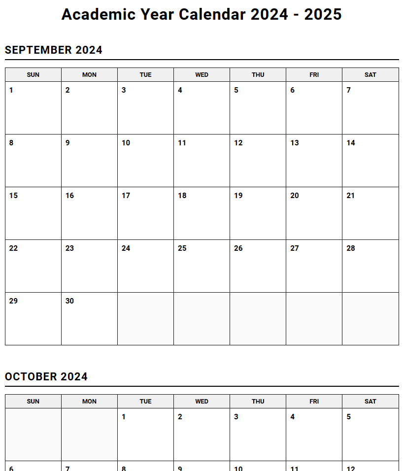 Academic Planner Calendar for Customizing Study Schedules and Task Tracking Image