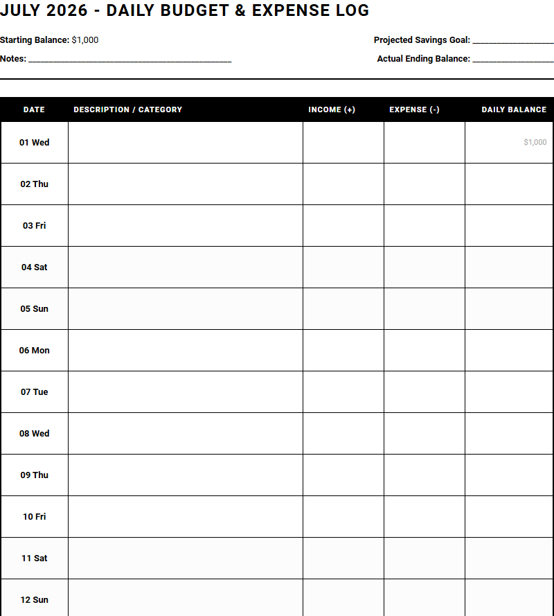 Optimizing Daily Schedules with Functional Agenda Calendar Templates Image