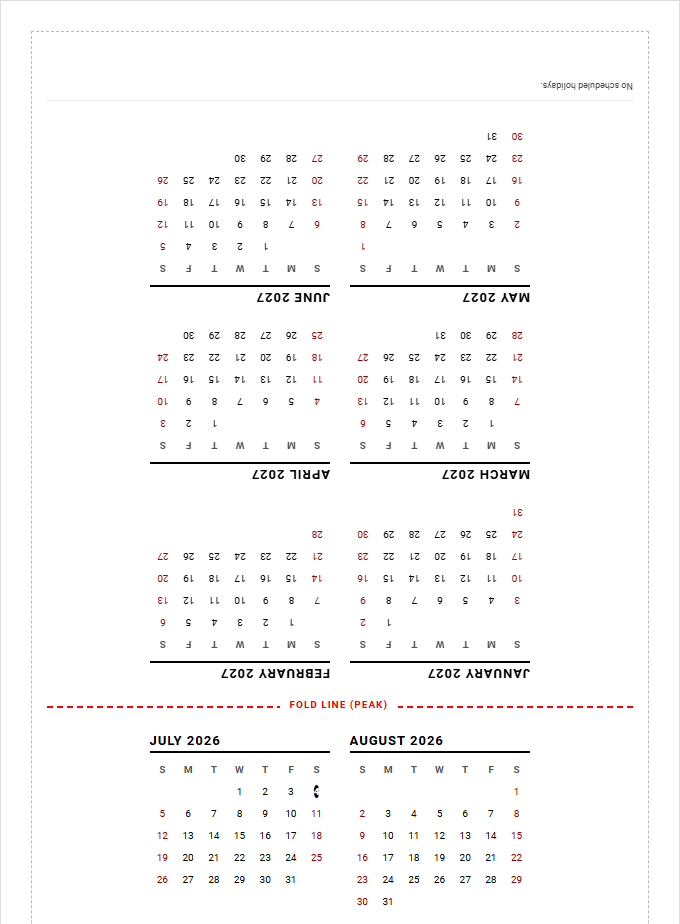 Desktop Tent Holiday Calendar for Efficient Workplace Schedule Coordination Image