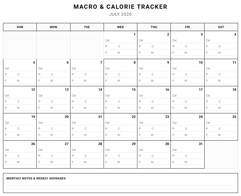 Habit and Fitness Calendar: Macro and Calorie Tracker for Active Lifestyles Image