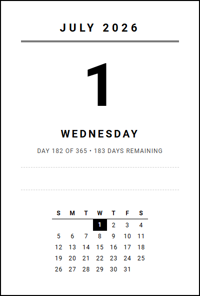 Daily Desk Calendar with Holidays for Streamlined Task Scheduling Image
