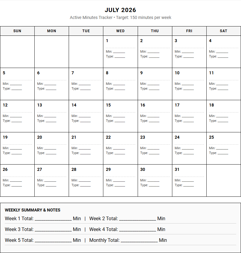 Active Minutes Tracker for Daily Fitness and Habit Consistency Image
