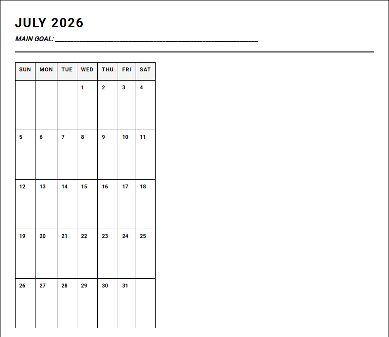 Goal Setting Calendar for Structured Annual Planning Image