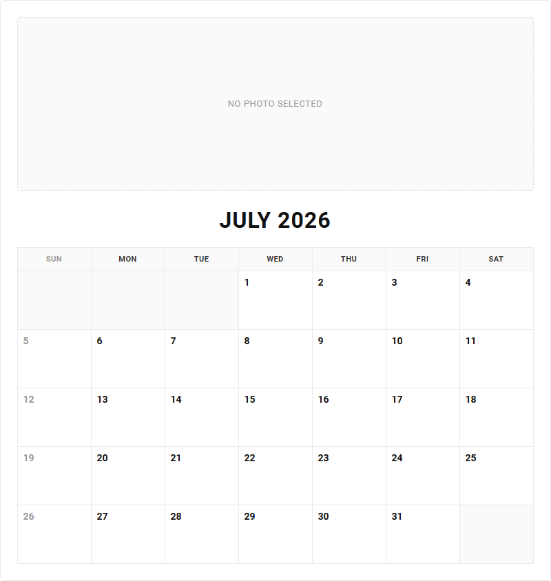 Customizable Photo Holiday Calendar for Streamlining Year-Round Event Planning Image