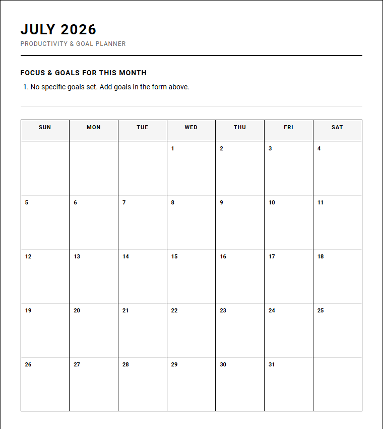 Productivity And Goal Planner for Structured Daily Agendas Image