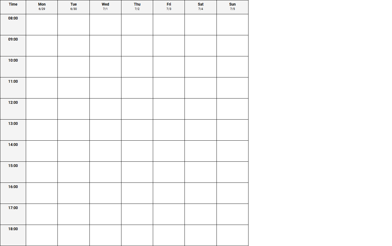 Time Blocking Weekly Schedule for Peak Productivity and Structured Task Management Image