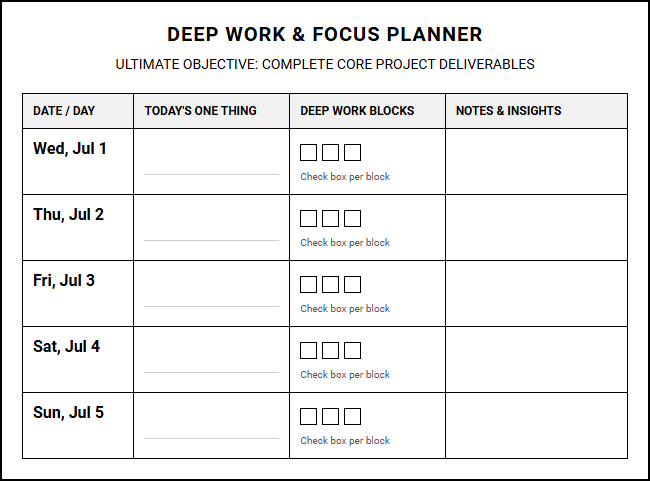Ultimate Focus And Deep Work Planner for Structured Daily Agendas Image